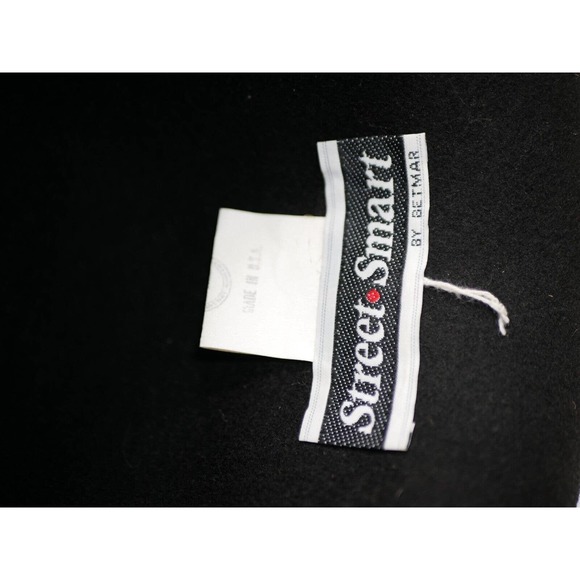 VTG Street Smart by Betmar Ladies Bowler Hat Black Floral 100% Wool Felt USA - Picture 12 of 13